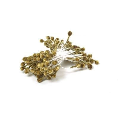 картинка Тычинки для цветов сахарные 2 мм, цвет золотой (140 шт) от магазина Техника+