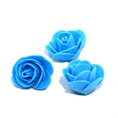 картинка Роза из фоамирана 4 см, цвет голубой (blue) 10 шт от магазина Техника+