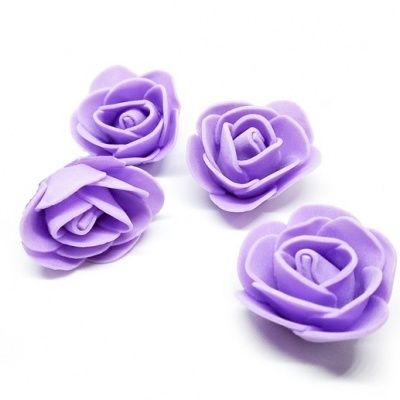 картинка Роза из фоамирана 4 см, цвет фиолетовый (purple) 10 шт от магазина Техника+