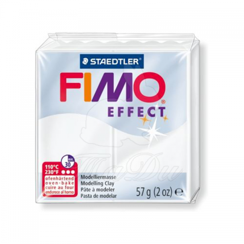 Полимерная глина Fimo Effect, белый полупрозрачный, 57 г. | Шкатулка идей