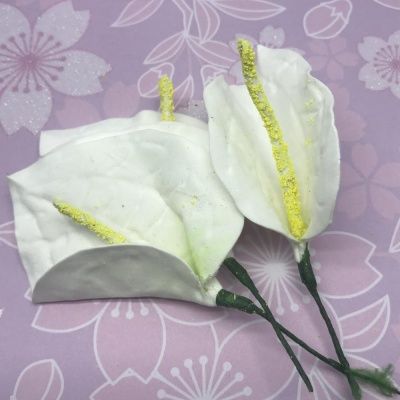картинка Цветы из фоамирана 10 см, цвет белый РЕ-1 (3 шт) от магазина Техника+