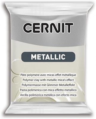 Полимерная глина CERNIT METALLIC 56г, серебро 080 | Шкатулка идей