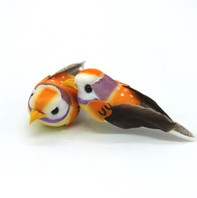 картинка Птичка декоративная с точками цв. оранжевый и фиолетовый (1-4) от магазина Техника+