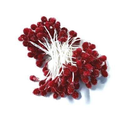 картинка Тычинки для цветов сахарные 2 мм, цвет красный (140 шт) от магазина Техника+