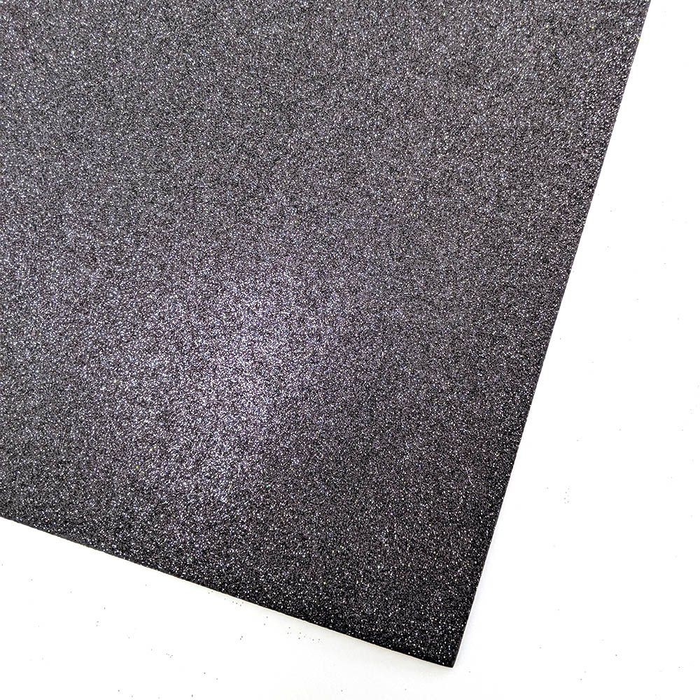 Глиттерный фоамиран Черный 50х50, 2мм арт.015 (1 шт) | Шкатулка идей