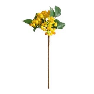 картинка Зелень для флористики "Ягоды на ветке" цвет желтый (20 см) от магазина Техника+