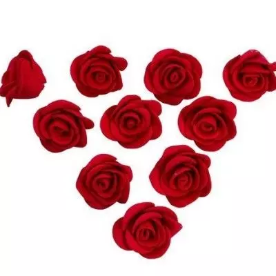 картинка Роза из фоамирана 3 см, цвет красный (red) 10 шт от магазина Техника+